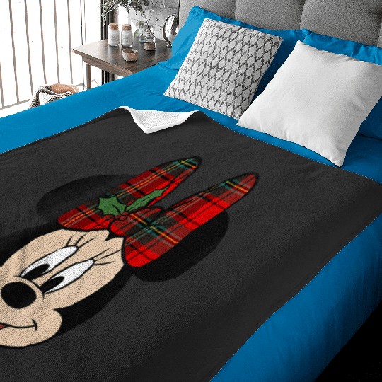 Womens Disney Mickey And Friends Christmas Minnie Mistletoe Bow VNeck Baby Blankets