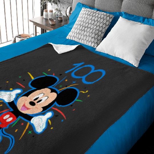 Disney 100 Anniversary Mickey Mouse Fireworks Burst D100 Baby Blankets
