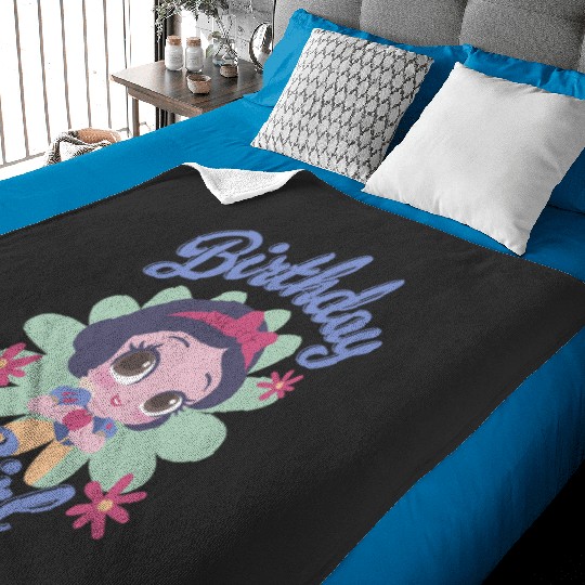 Disney Snow White Birthday Girl Chibi Portrait Baby Blankets