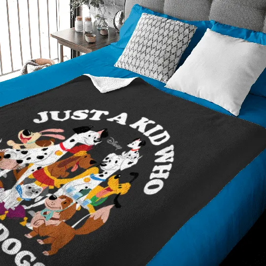 Kids Disney - Just A Kid Who Loves Dogs Baby Blankets