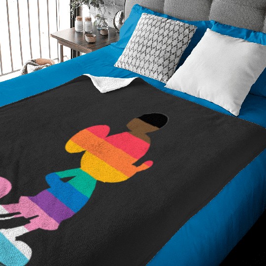 Disney Mickey Mouse Pride Inclusive Pose Rainbow Icon Fill Baby Blankets