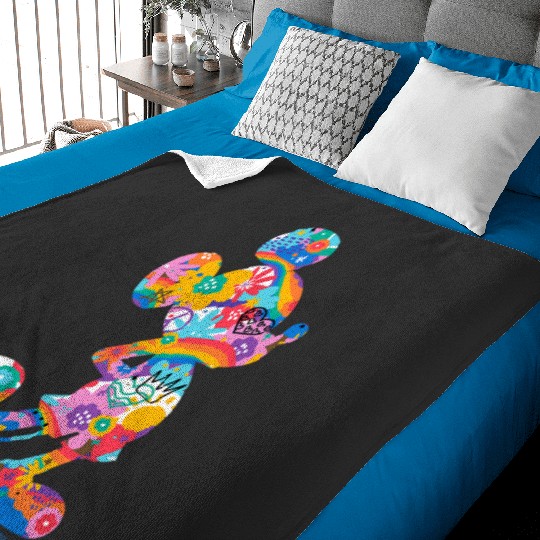 Disney Mickey Mouse Pride Pose Rainbow Icon Fill Doodles Baby Blankets