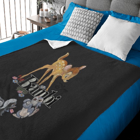 Disney Bambi Group Shot Title Logo Baby Blankets