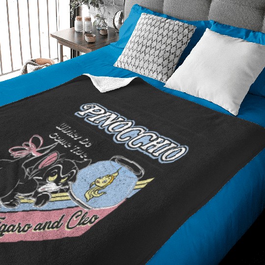 Disney Pinocchio Wishes Do Come True Figaro And Cleo Retro Baby Blankets