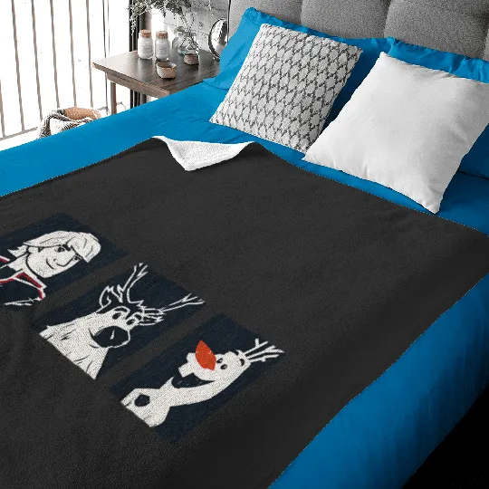 disney frozenss 2 Kristoff Sven and Olaf Baby Blankets