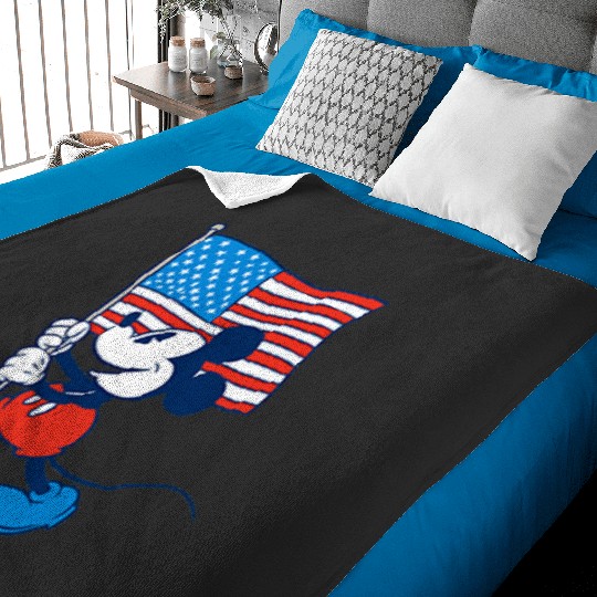 Disney Mickey And Friends 4th Of July Mickey Pocket Logo Baby Blankets
