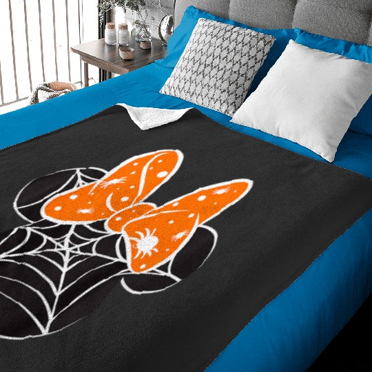 Kids Disney Mickey And Friends Halloween Minnie Spiderweb Toddler Baby Blankets