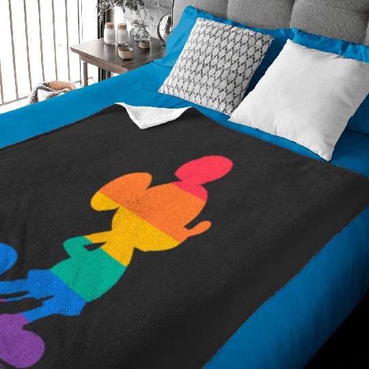 Disney Mickey Mouse Pride Classic Pose Rainbow Icon Fill Baby Blankets