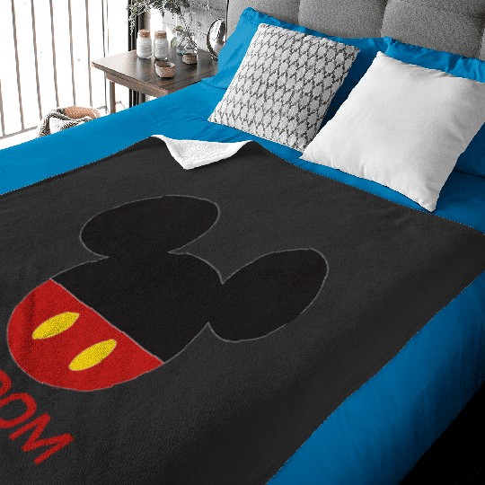 Disney Mickey Mouse Red Shorts Icon Groom Wedding Family Baby Blankets