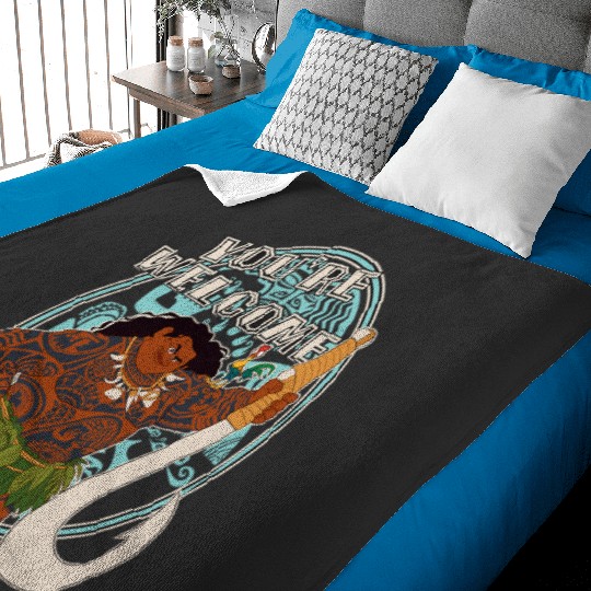 Disney Moana Maui You're Welcome Tribal Frame Chest Portrait Baby Blankets