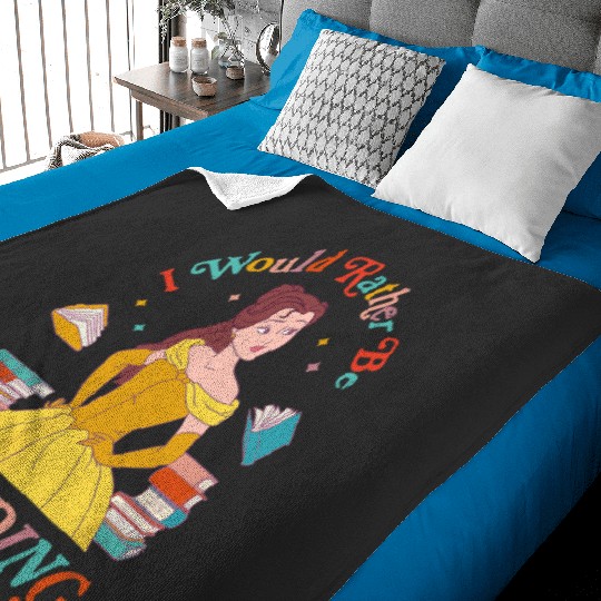 Disney Beauty and the Beast Belle I Would Rather Be Reading Baby Blankets