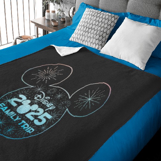 Disney Mickey Mouse Icon Fireworks Vacation Family Trip 2025 Baby Blankets