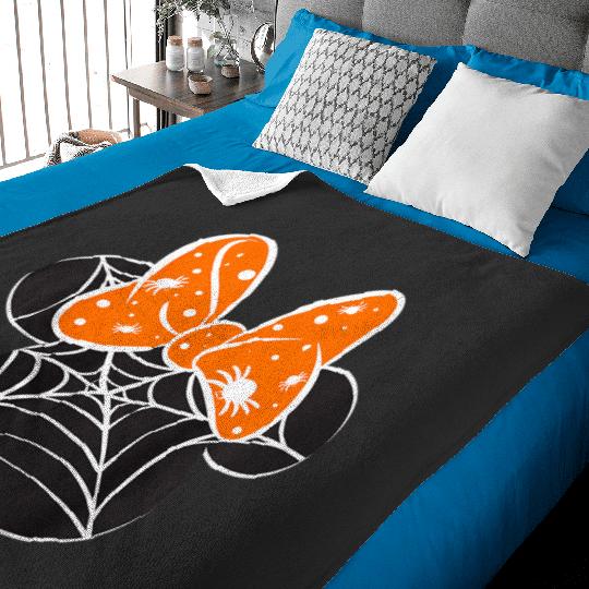 Kids Disney Mickey And Friends Halloween Minnie Spiderweb Toddler Baby Blankets