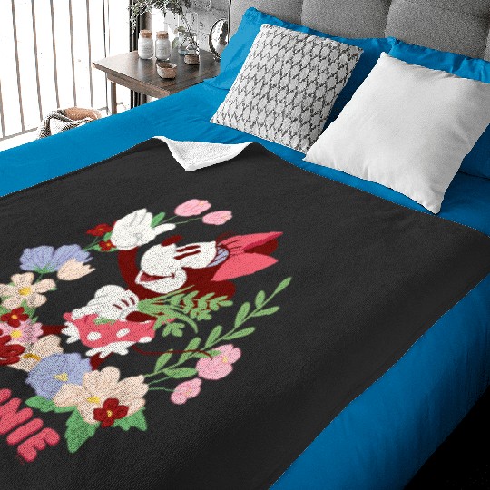 Disney Love Minnie Mouse Botanical Garden Flowers Spring Baby Blankets