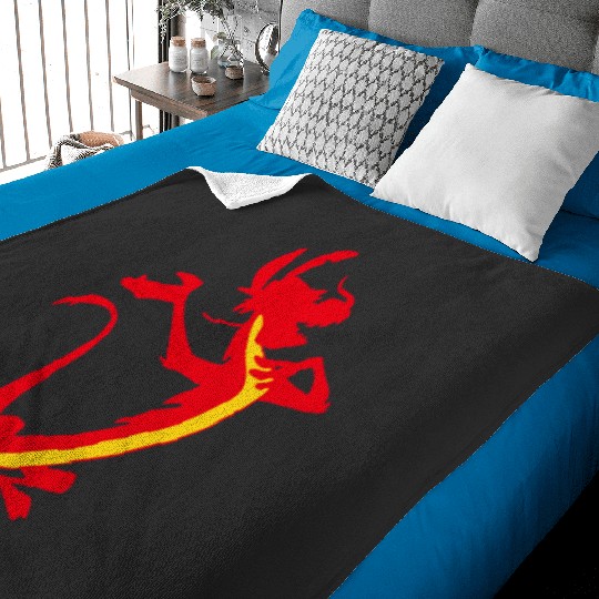 Queen and Flowers Sticker: Disney Mulan Anime Mushu, Mulan and Mushu Baby Blankets