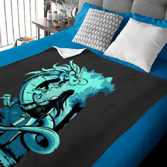 The little girl with the dragon Sticker: Disney Mulan Anime Mushu, Mulan and Mushu Baby Blankets