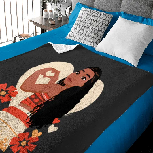 Womens Disney Princess Moana Heart Valentines Day VNeck Baby Blankets