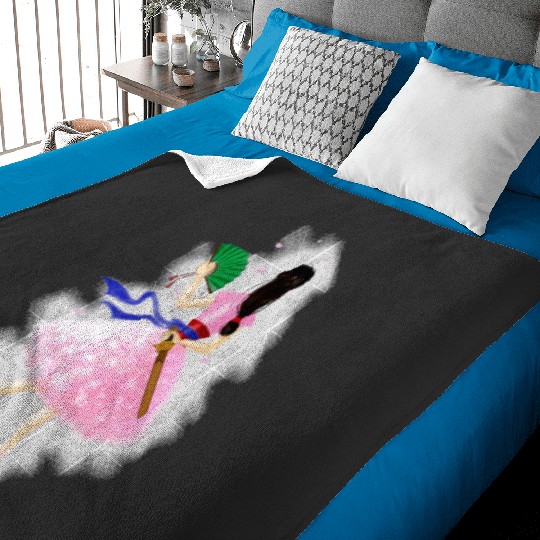 Her faithful friend Sticker: Disney Mulan Anime Mushu, Mulan and Mushu Baby Blankets