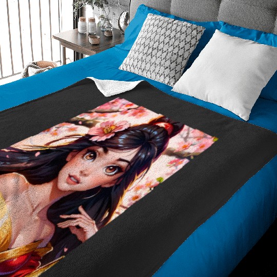 Mulan  2: Disney Mulan Anime Mushu, Mulan and Mushu Baby Blankets