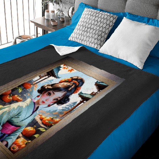 Warrior Sticker: Disney Mulan Anime Mushu, Mulan and Mushu Baby Blankets