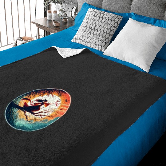Thoughts and Stares with Japanese Kimono woman (modern) Sticker: Disney Mulan Anime Mushu, Mulan and Mushu Baby Blankets