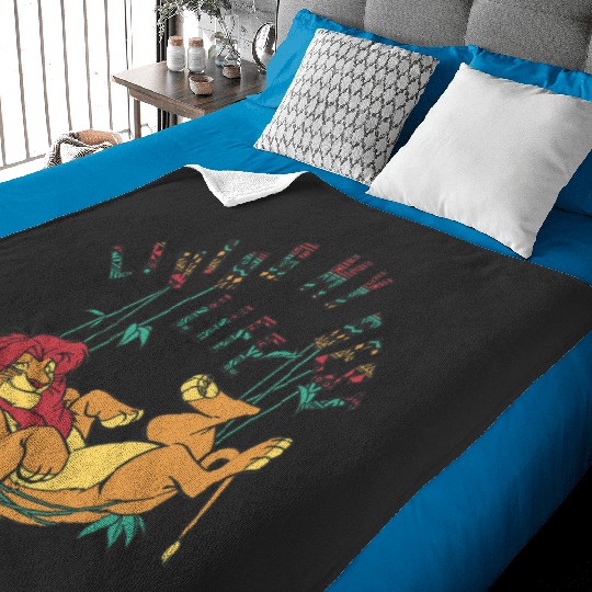 disney lion king Livings my best life simba text fill Baby Blankets