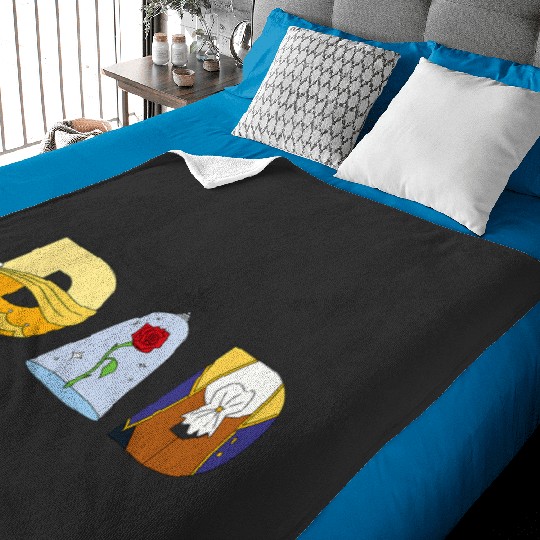 Disney Beauty and the Beast Belle Father’s Day Birthday Dad Baby Blankets