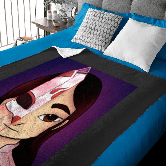 Katana Girl Sticker: Disney Mulan Anime Mushu, Mulan and Mushu Baby Blankets