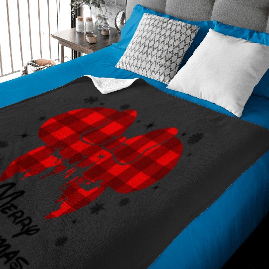 Buffalo Plaid Merry Christmas  : Mickey Disney Christmas, Disney Christmas Baby Blankets