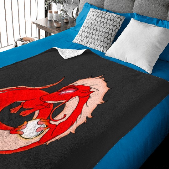 Warrior Princess Sticker1: Disney Mulan Anime Mushu, Mulan and Mushu Baby Blankets