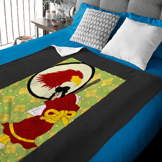 Would you like to stay forever Sticker: Disney Mulan Anime Mushu, Mulan and Mushu Baby Blankets