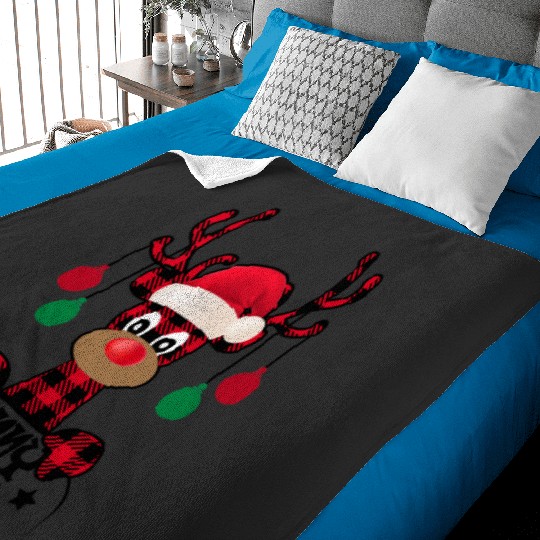 Nonny Claus - Nonny Christmas Buffalo Plaid Moose Reindeer  : Mickey Disney Christmas, Disney Christmas Baby Blankets