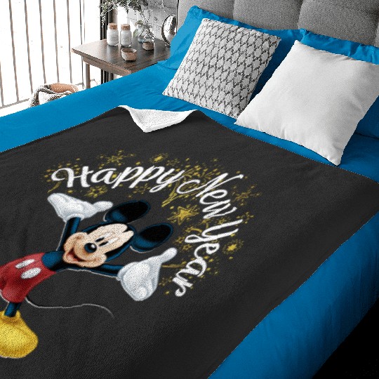 Disney New Year's Mickey Mouse Happy New Year Portrait   : Mickey Disney Christmas, Disney Christmas Baby Blankets