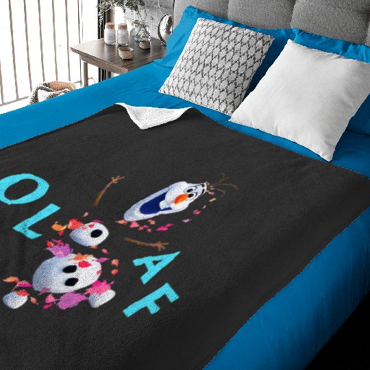 disney frozens 2 olaf autum leaves happy portrait Baby Blankets