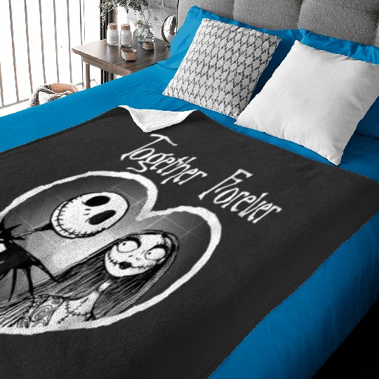 Disney Nightmare Before Christmas Together  : Jack And Sally With Friends, Halloween Party , Jack skellington Baby Blankets