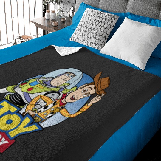 Disney Pixar Toy Story Buzz And Woody Movie Logo Baby Blankets