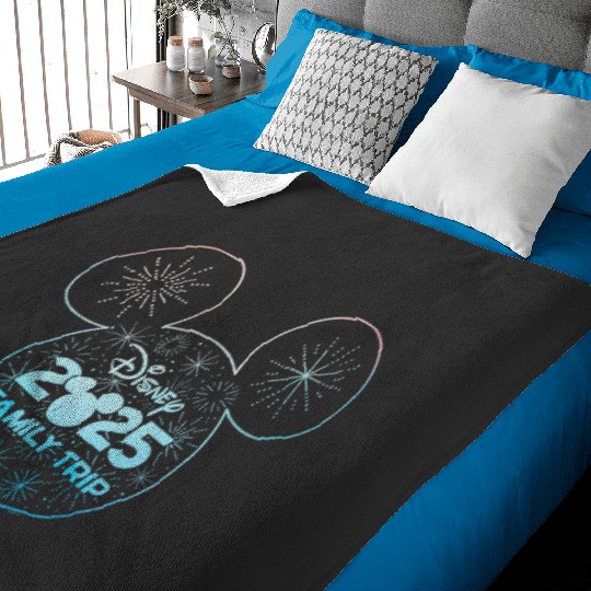Disney Mickey Mouse Icon Fireworks Vacation Family Trip 2025 Baby Blankets