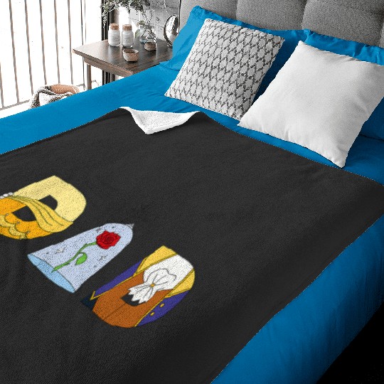 Disney Beauty and the Beast Belle Father’s Day Birthday Dad Baby Blankets