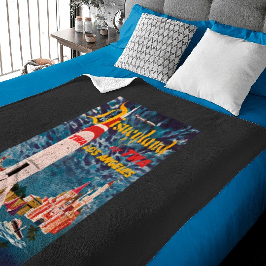Retro Disneyland Fly Twa Los Angeles Circa 1955 Baby Blankets