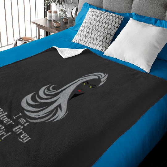 I am a silver grey Girl [ Black logo on light top]   SALE!! : Disney Villains Maleficent , Maleficent Gift S-5XL Baby Blankets
