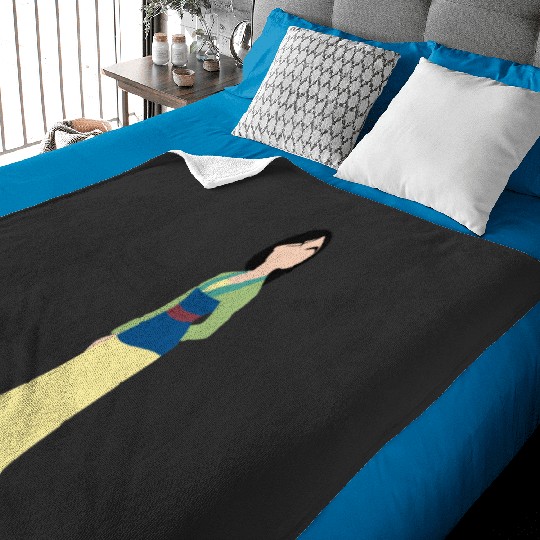 warrior princess 03 Sticker: Disney Mulan Anime Mushu, Mulan and Mushu Baby Blankets