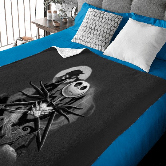 Discover Disney Nightmare Before Christmas Jack Night Scene Baby Blankets