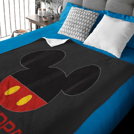 Disney Mickey Mouse Icon Shorts Grandpa Fathers Day Baby Blankets