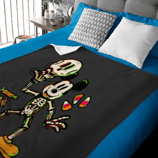 Discover Disney Mickey Mouse Trick & Treat Skeleton Costume Halloween Baby Blankets