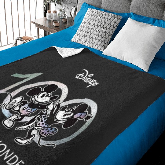 Discover Womens Disney 100 Years of Wonder Mickey Minnie Dancing Retro VNeck Baby Blankets