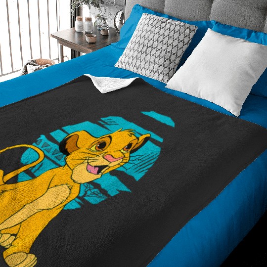 Discover womens disney lion king young simba happy blue Baby Blankets