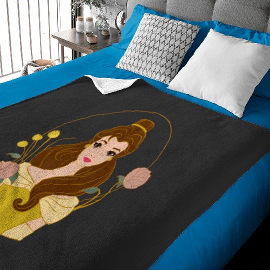 Disney Princess Belle Modern Art Deco Style Baby Blankets