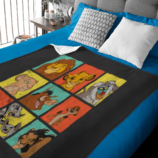 Disney The Lion King Characters 90S Grid Baby Blankets