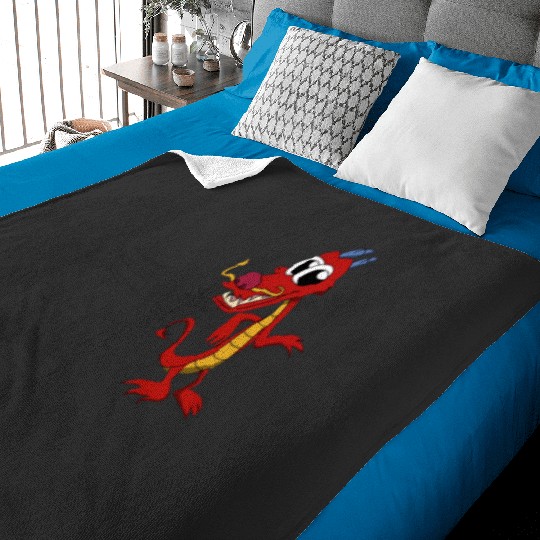 Cookie Chibi Head Nya Ready to Fight Elemental Master and Water Sticker: Disney Mulan Anime Mushu, Mulan and Mushu Baby Blankets