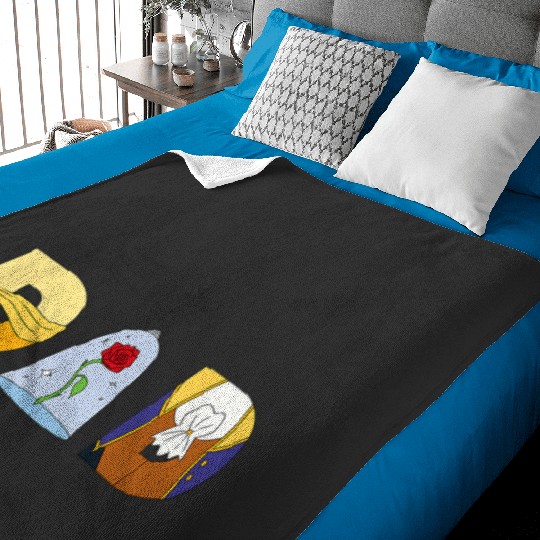 Disney Beauty and the Beast Belle Father’s Day Birthday Dad Baby Blankets